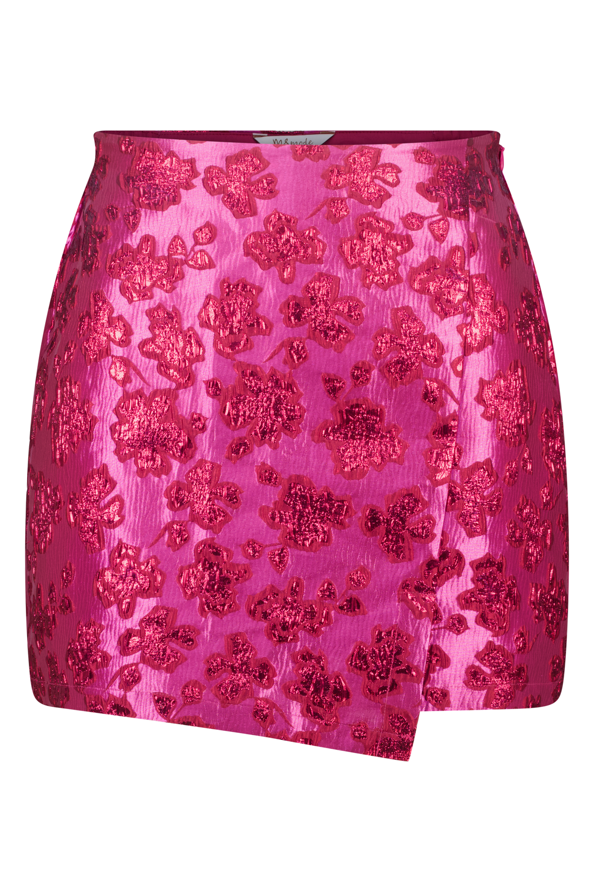 Glitter jacquard rokje met overslag look Multi Pink