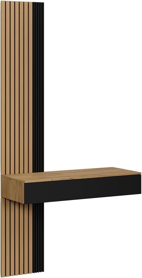Vicco Schminktisch Melina, Eiche/Schwarz, 100 cm mit 2 Schubladen