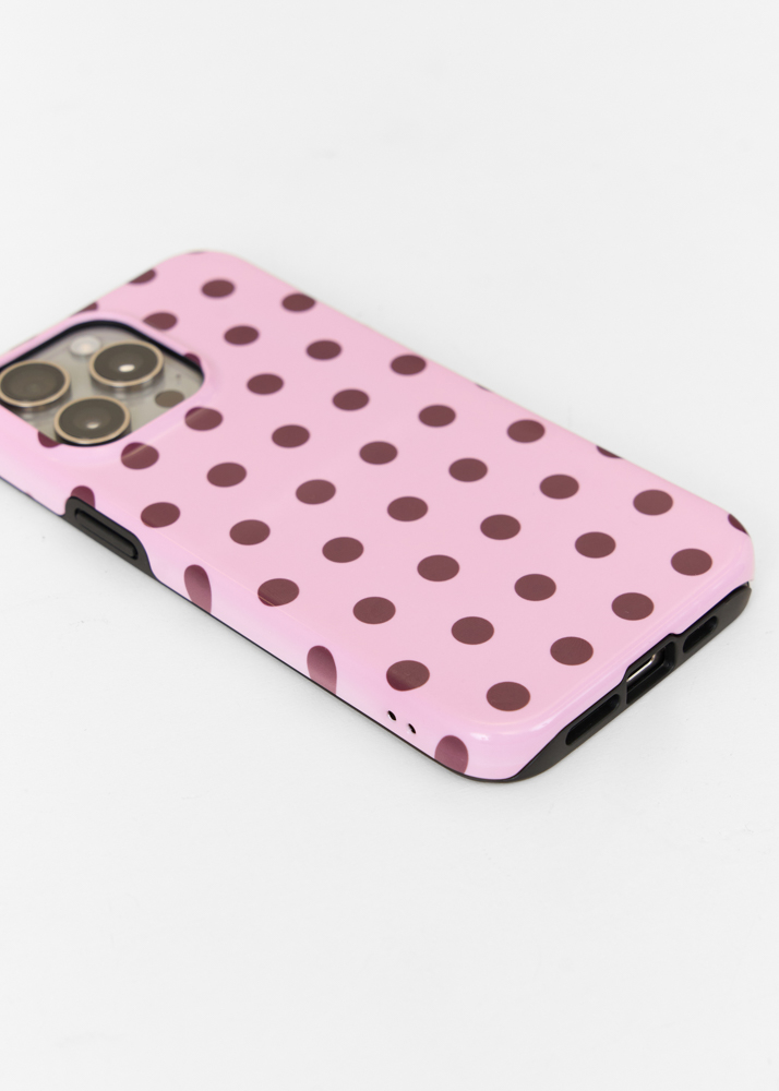 Polka telefoonhoes lichtroze