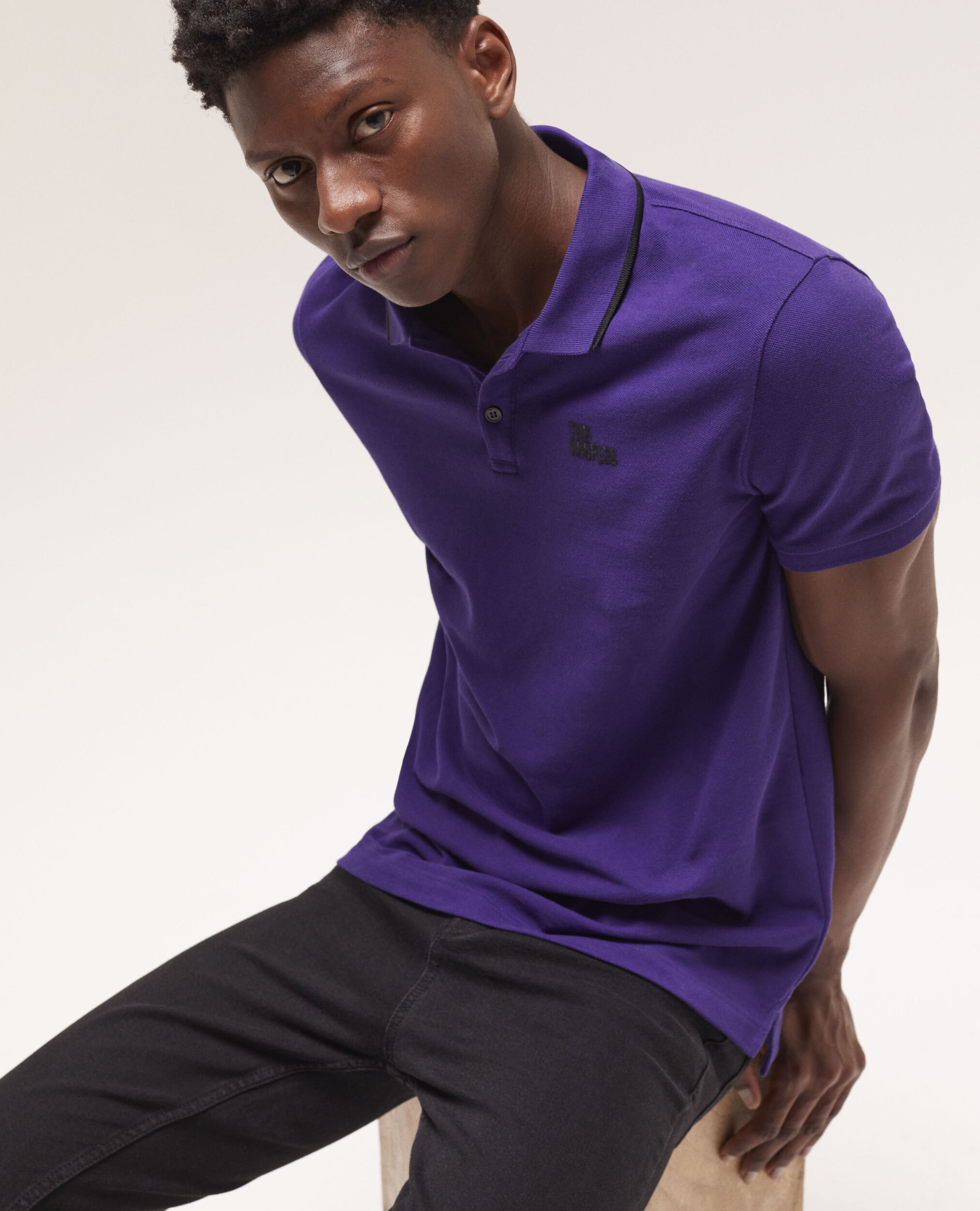 Polo à logo violet