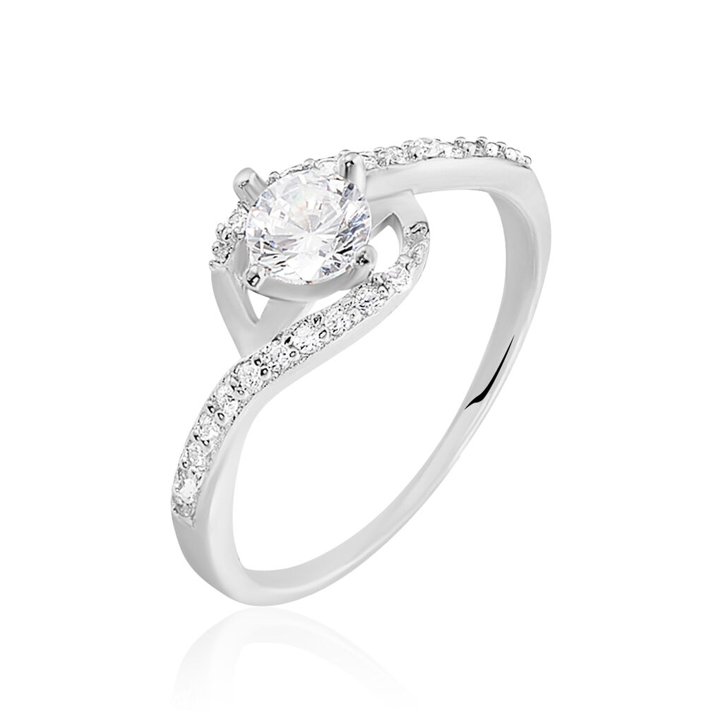 Bague Lines Argent Blanc Oxyde De Zirconium