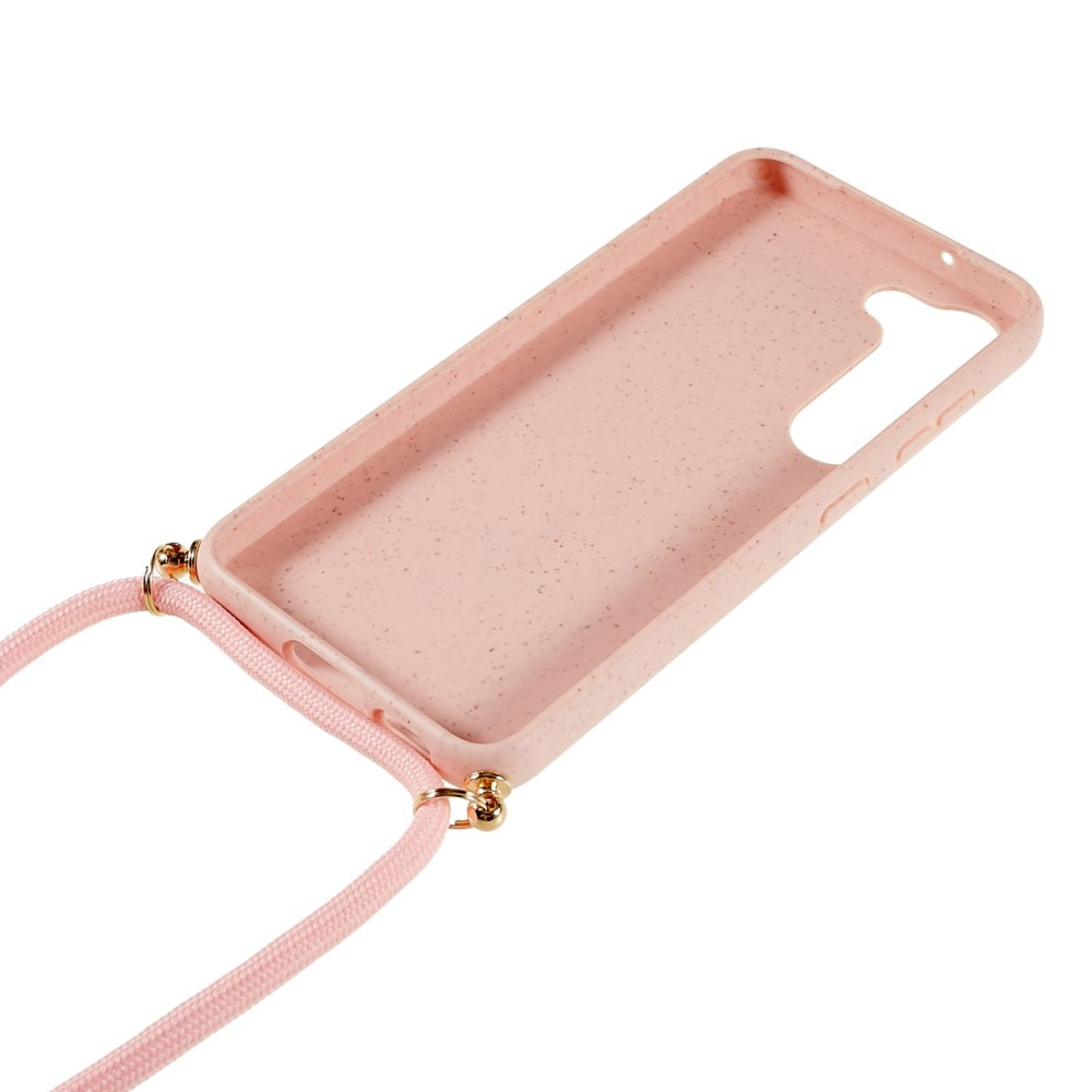 Samsung Galaxy S23 5G Necklace Bio Gummi Case Hülle Eco Friendly Nachhaltig Kompostierbar   Handykette (150cm) - Rosa