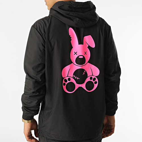 Coupe-Vent Lapin Noir Rose Fluo