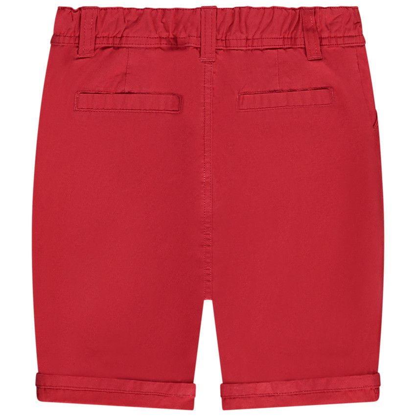 Bermuda uni avec étiquette tissée pour bébé garçon - Rouge