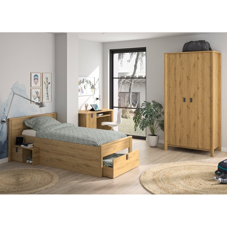 Schrank Schweizer 202 Eiche Furnier weiss 253 cm