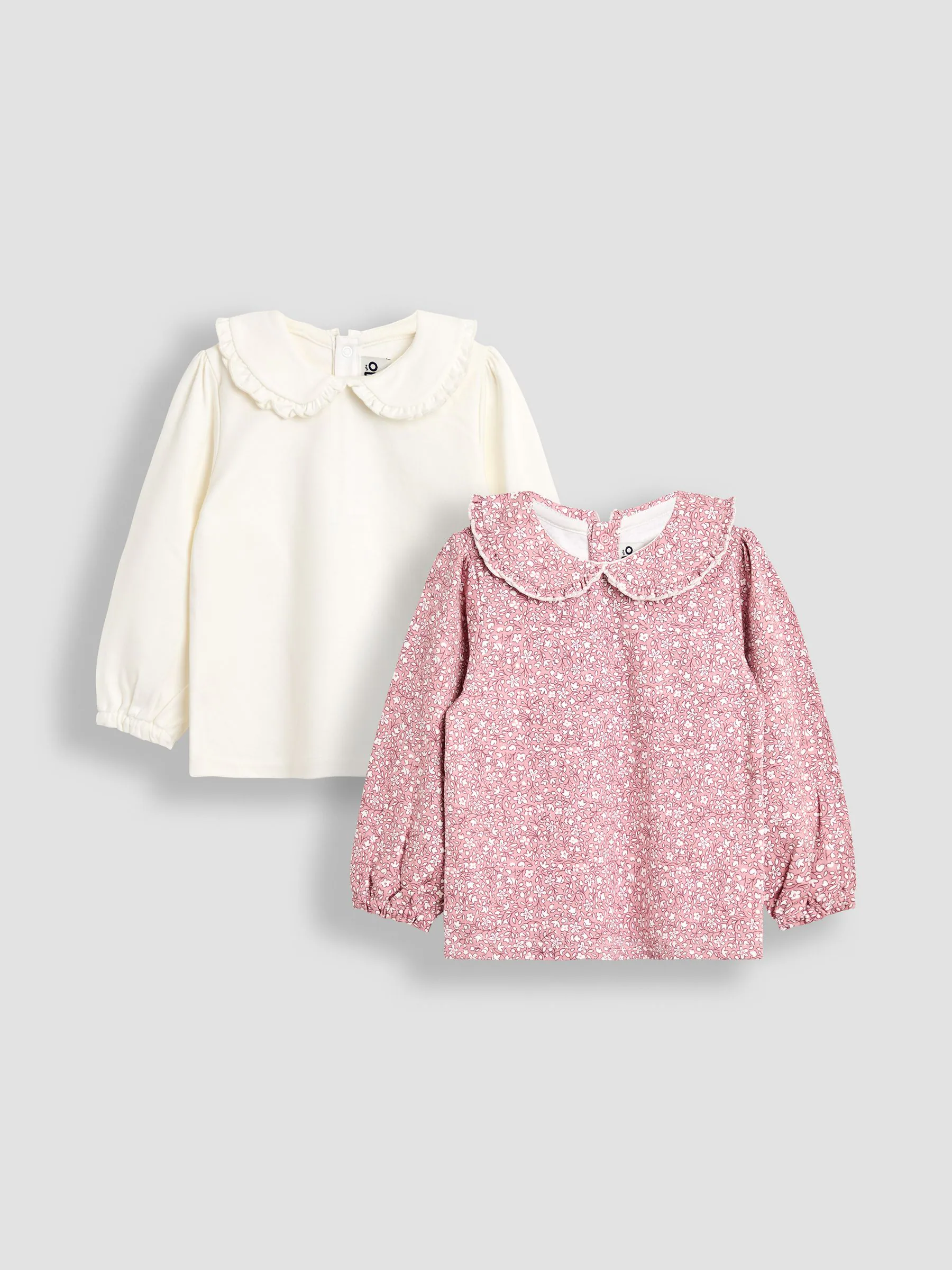 Roze - JoJo Maman Bébé 2-Pack Tops met kraag en print