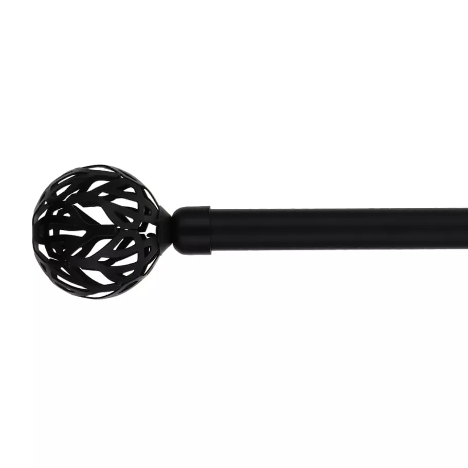 Kit de tringle rideau extensible (L210 - L380 cm / D19 mm) Vintage Noir mat