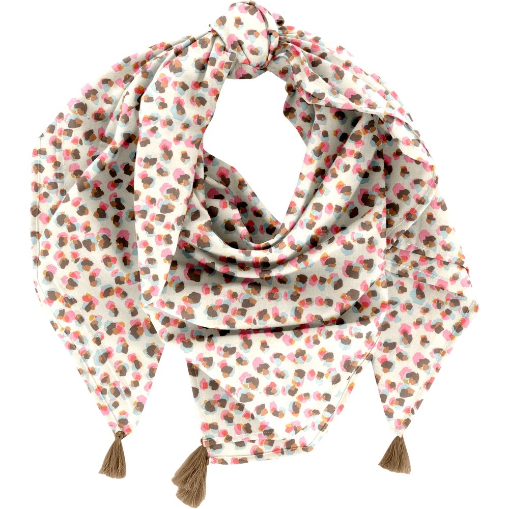 Foulard Pompon Confetti Aqua