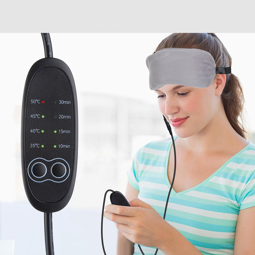 2in1 Elektrische USB Augenmaske Wärmende Schlafmaske Kühlende Augenbinde - Grau