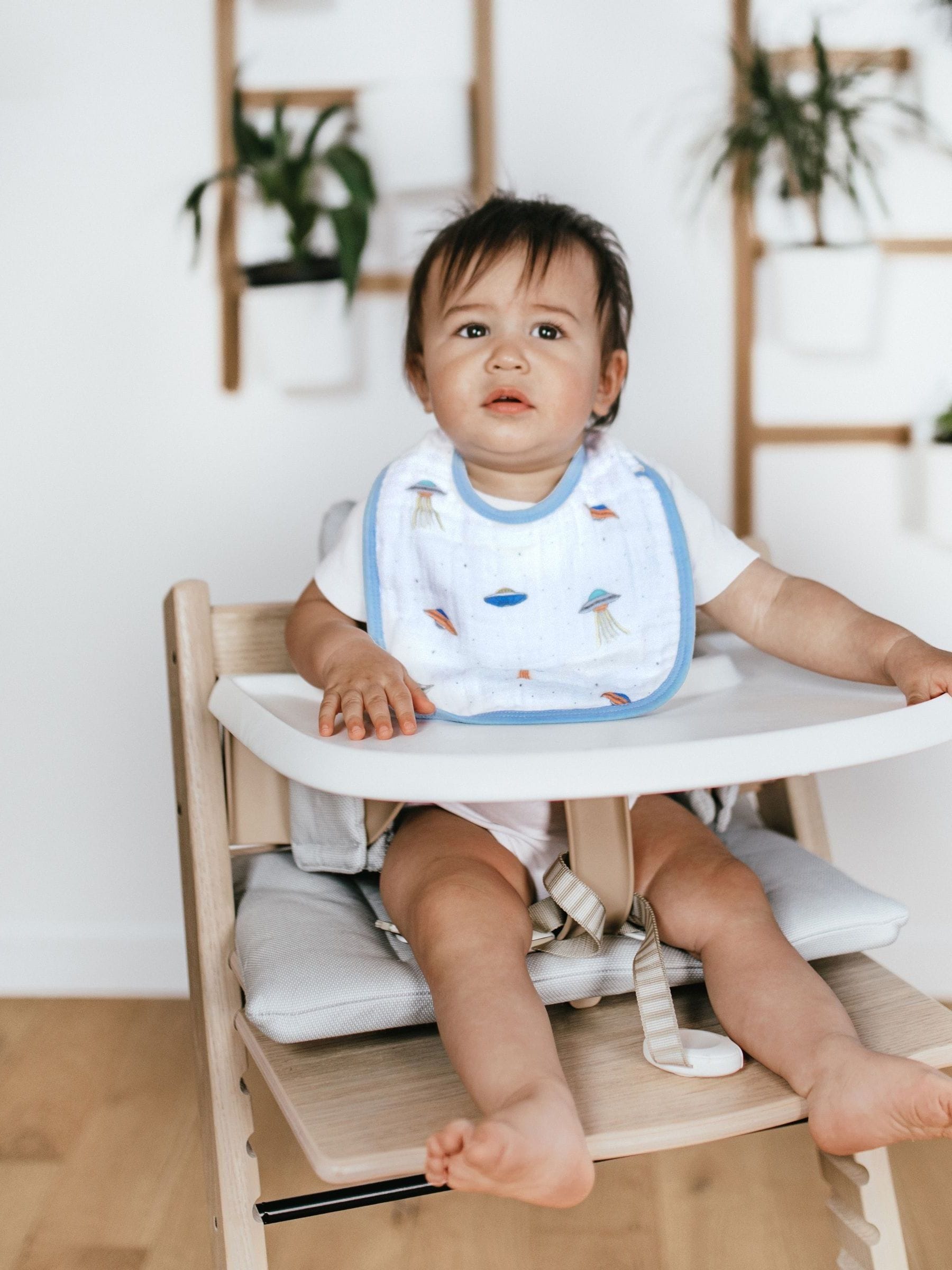 aden + anais Essentials Space Explorers 100% katoenen mousseline Baby slabbetjes met drukknopen 3 verpakking