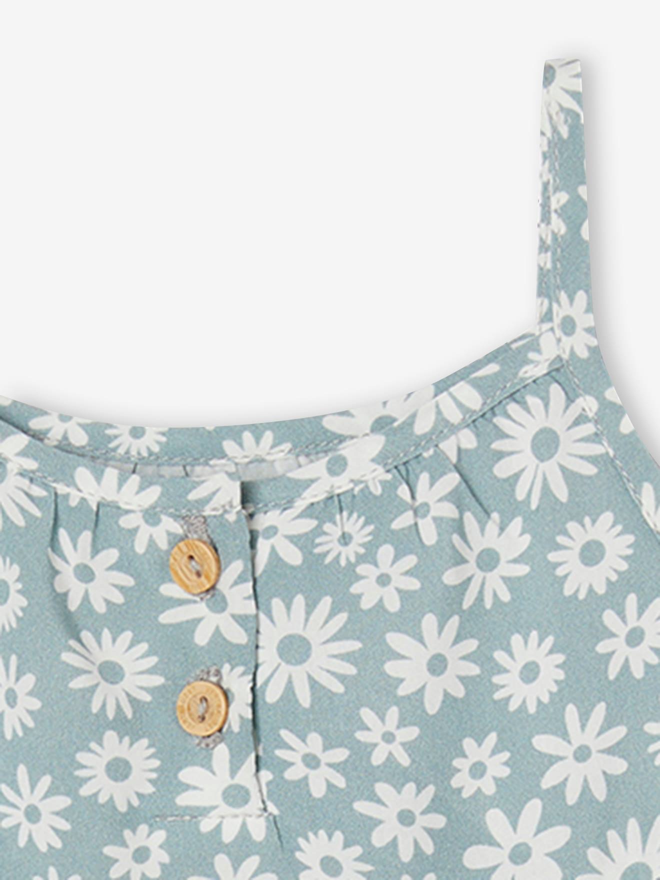 Vestido fluido com babados para bebê na cor rosa antigo