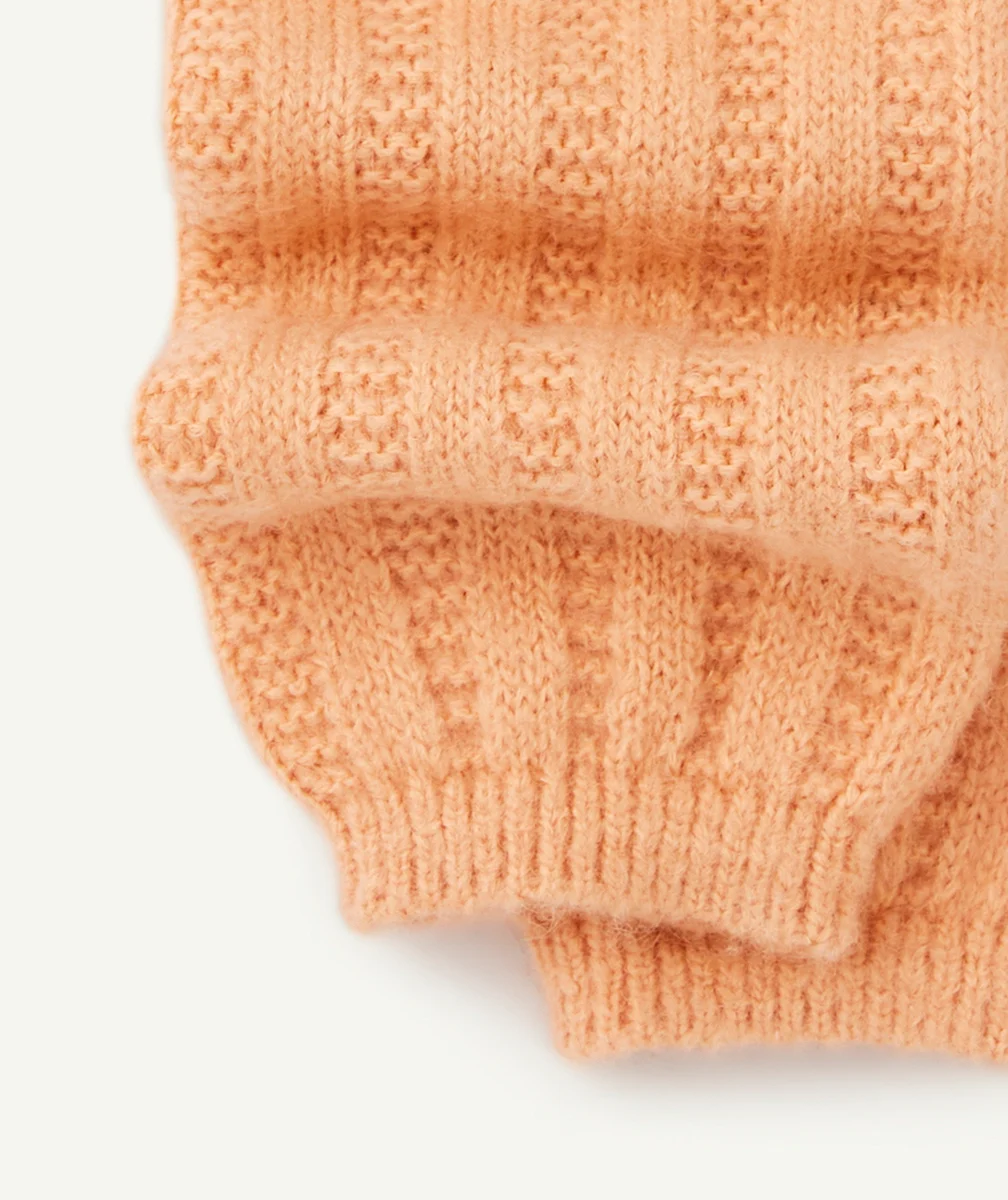 GUÊTRES EN TRICOT FILLE ROSE ORANGÉ
