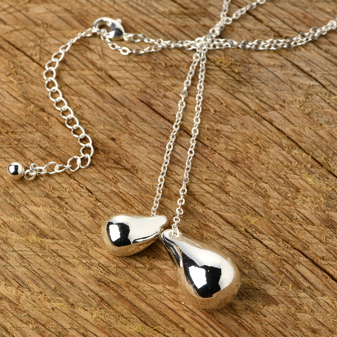 Gina Benotti Damen Kette mit Tropfen-Anhänger silber