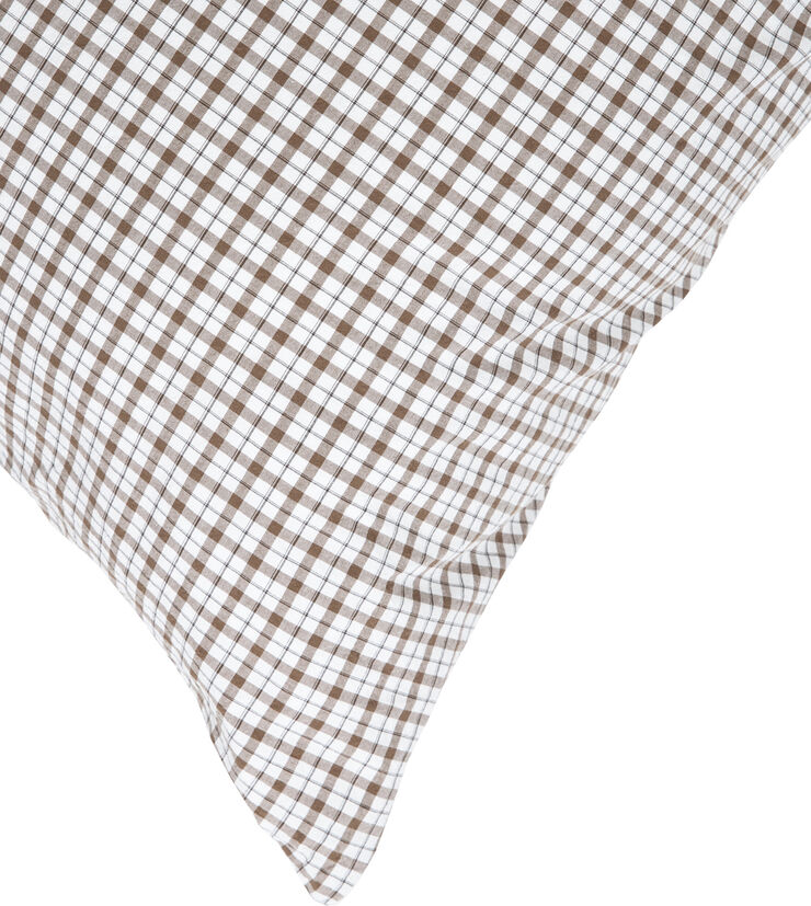 Magasin du Nord Collection Check washed percale 140x200cm brown/white Brown/white