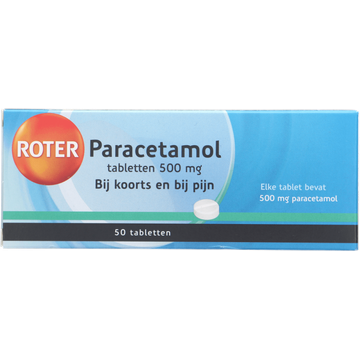 Roter Paracetamol tabletten 500 mg, 50 stuks