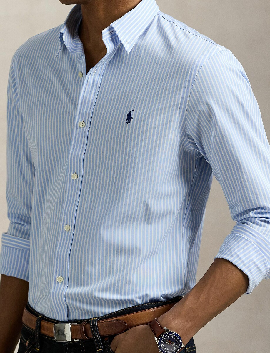 Camisa chino ajustada POLO RALPH LAUREN com logotipo bordado