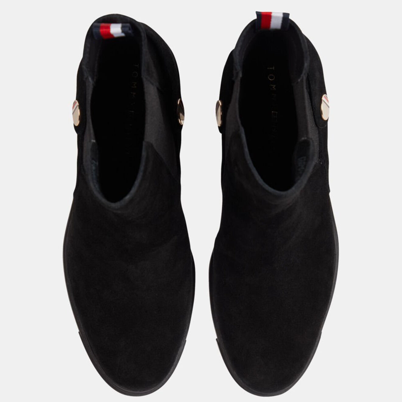 Tommy Hilfiger Chelsea boots en Velours de Cuir Bijoux noires - Talon 8 cm