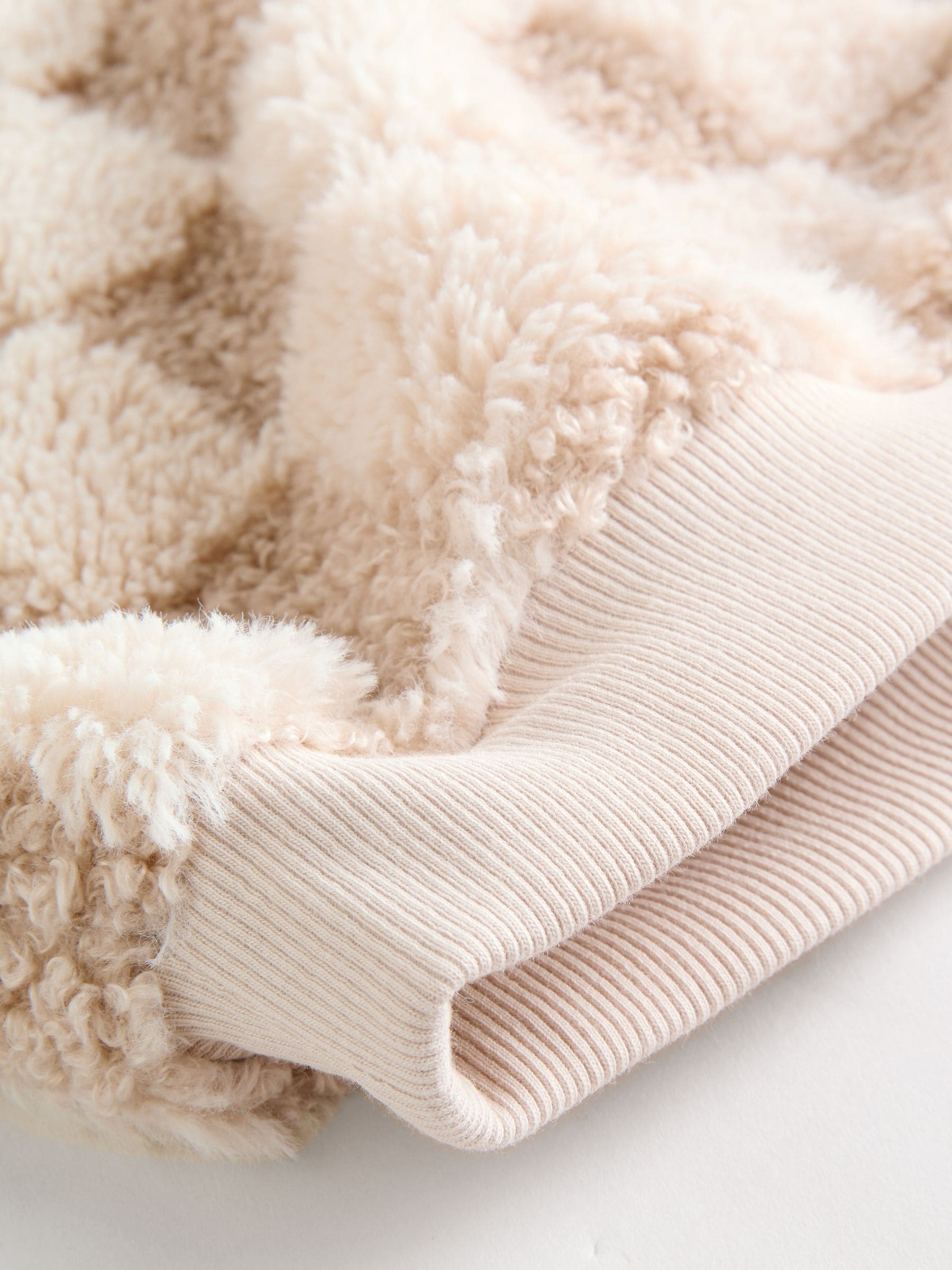Neutraal met dambordmotief - Set van fleece top en joggingbroek voor baby's (0mnd -2jr)