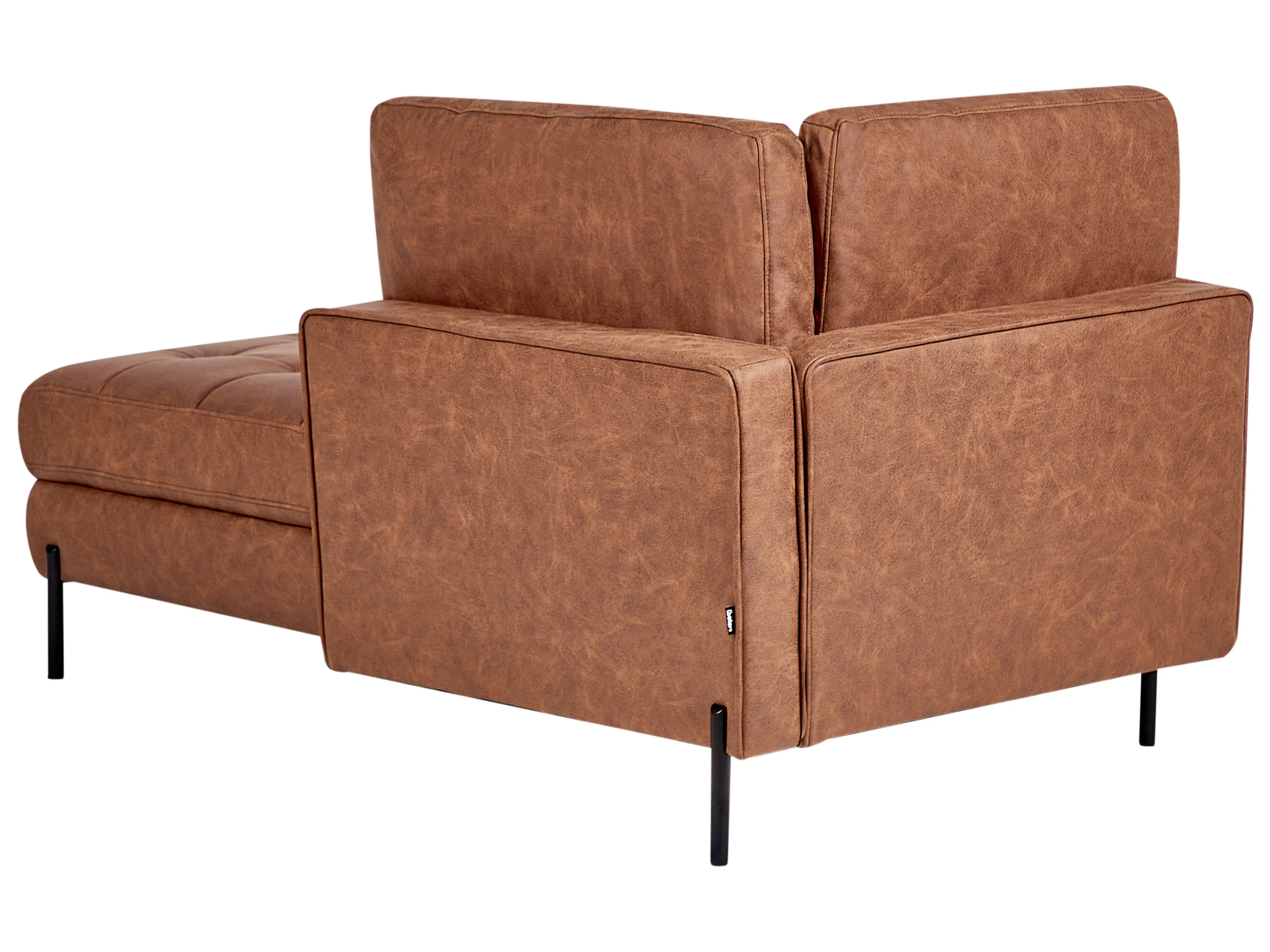 Linkszijdige chaise longue REBAIS Kunstleer Goudbruin