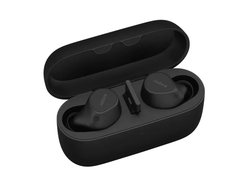 Jabra Evolve2 Buds UC - Ægte trådløse øretelefoner med mik. - i øret - Bluetooth - aktiv støjfjerning - USB-A via Bluetooth adapter - støjisolerende - sort - Zoom Certified, Optimeret til Google Meet