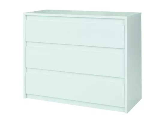 Ensemble chambre VERONA : Lit 160 cm, commode 3 tiroirs, tables de chevet, armoire 4 portes, blanc brillant