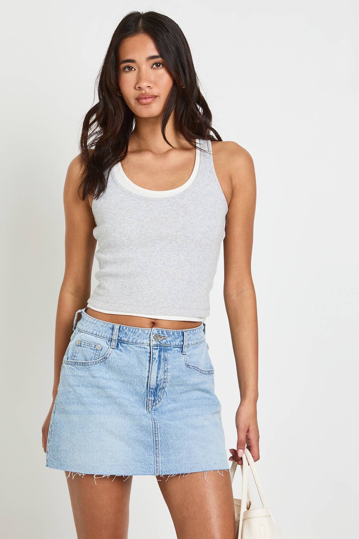 boohoo Mini-jupe en denim Petite