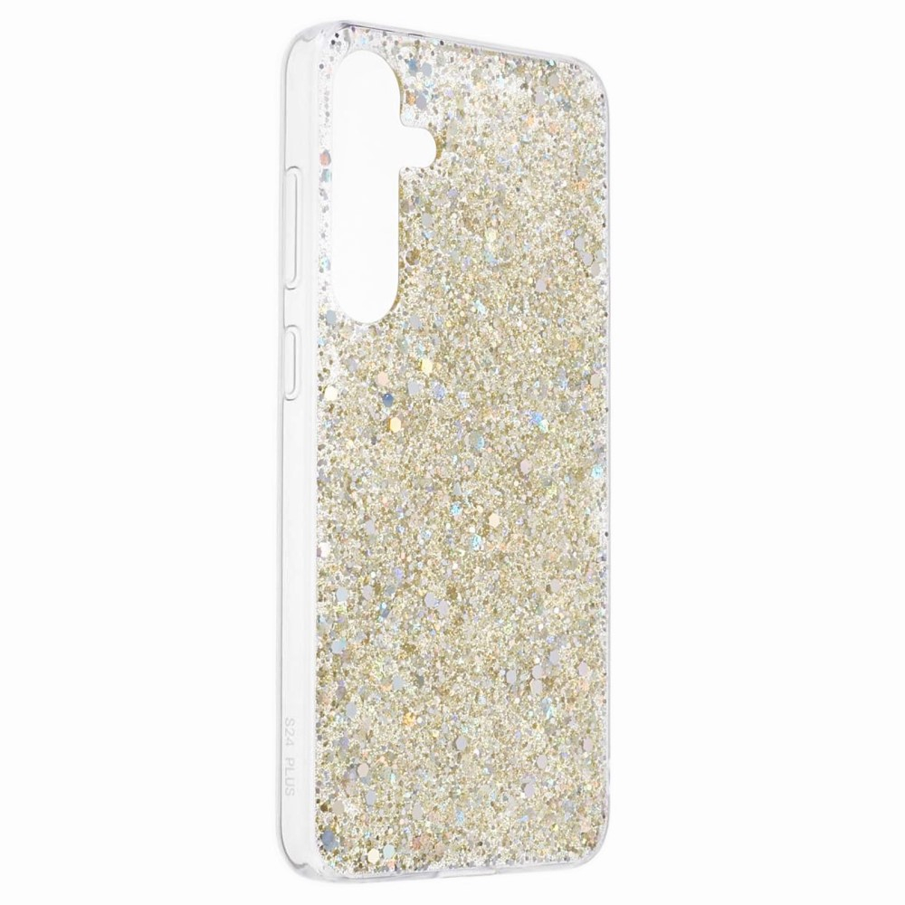 Samsung Galaxy S24 Gummi Case Schutzhülle im Glitzer Design - Gold / Transparent