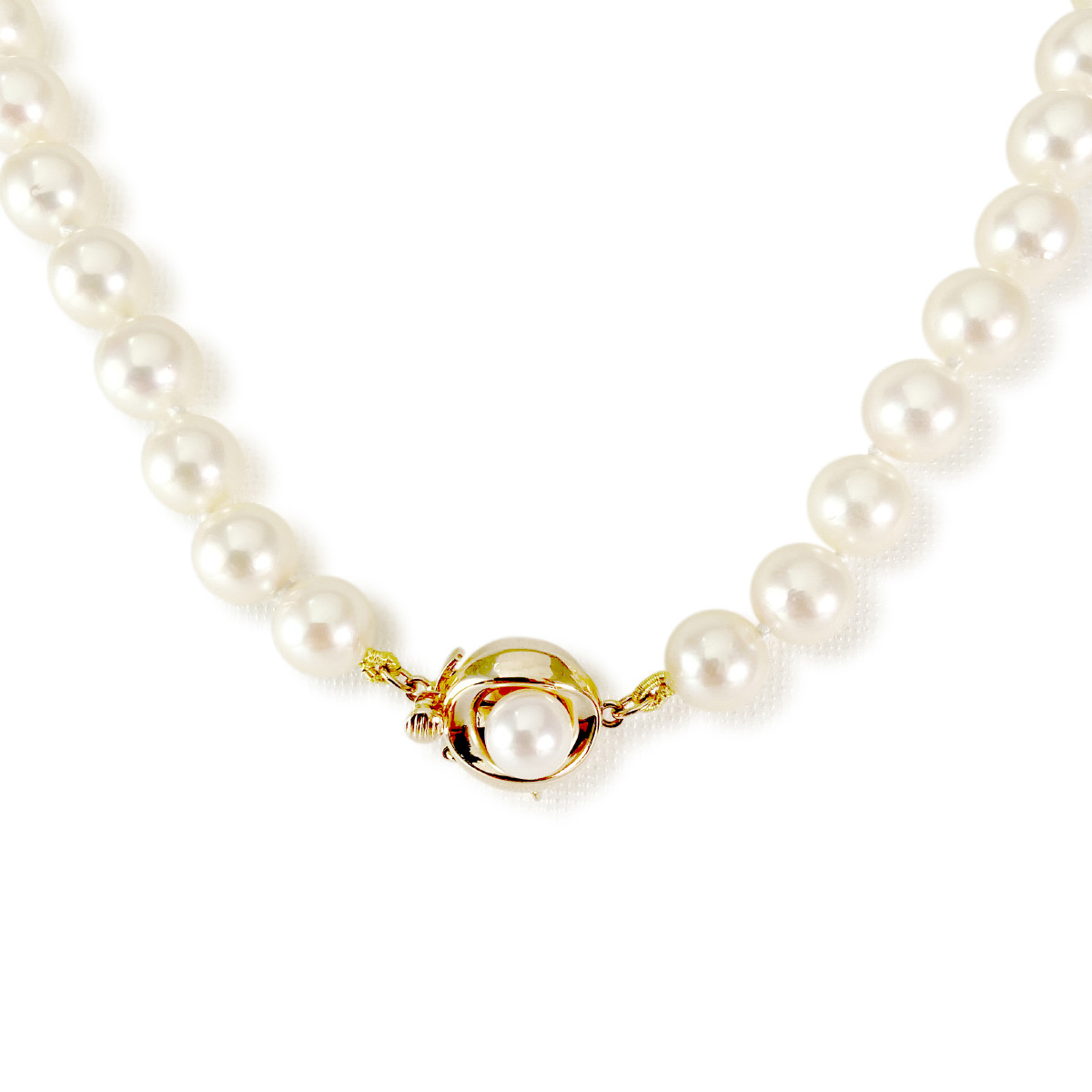 Collier d'occasion or 585 jaune perles de culture du Japon 48 cm