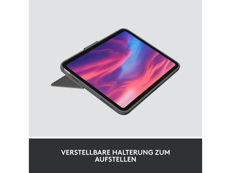 Logitech Tablet Tastatur Cover Combo Touch iPad (10. Gen./A Keyboard Case – Abnehmbare Tastatur mit Hintergrundbeleuchtung – Trackpad, Smart Connector