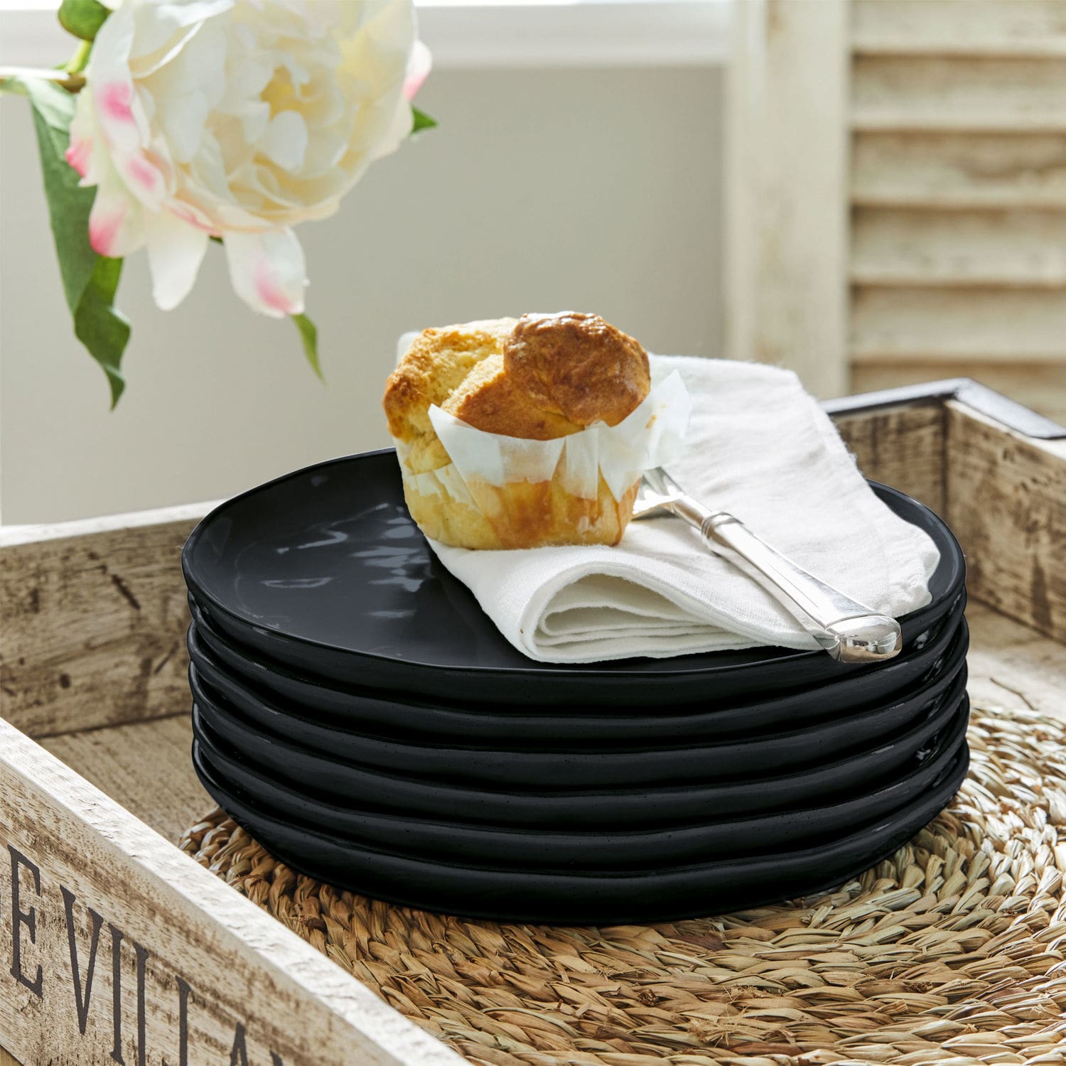 Dessertteller 6er Set Biarré schwarz
