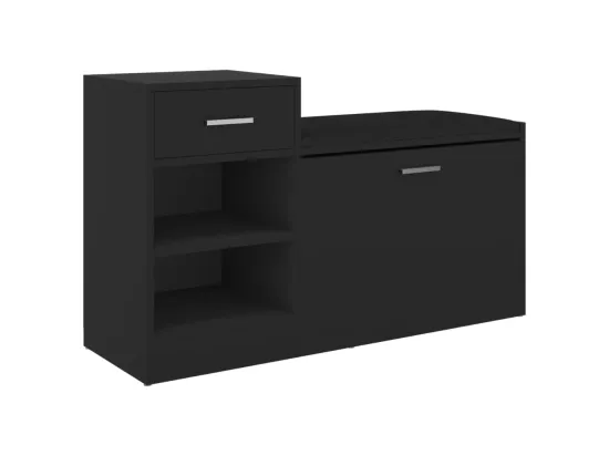 Banc à chaussures Noir 94,5x31x57 cm Aggloméré
