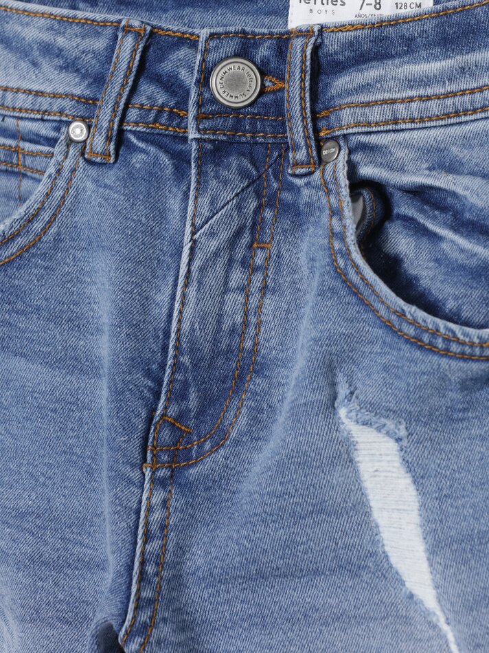 Bermuda jeans com rasgos - Índigo