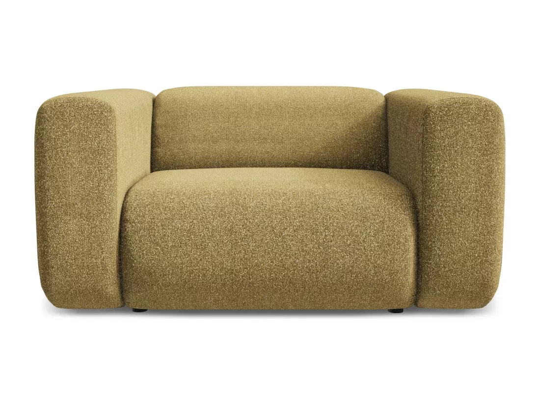 Fauteuil en tissu texturé - moutarde - EKAHI