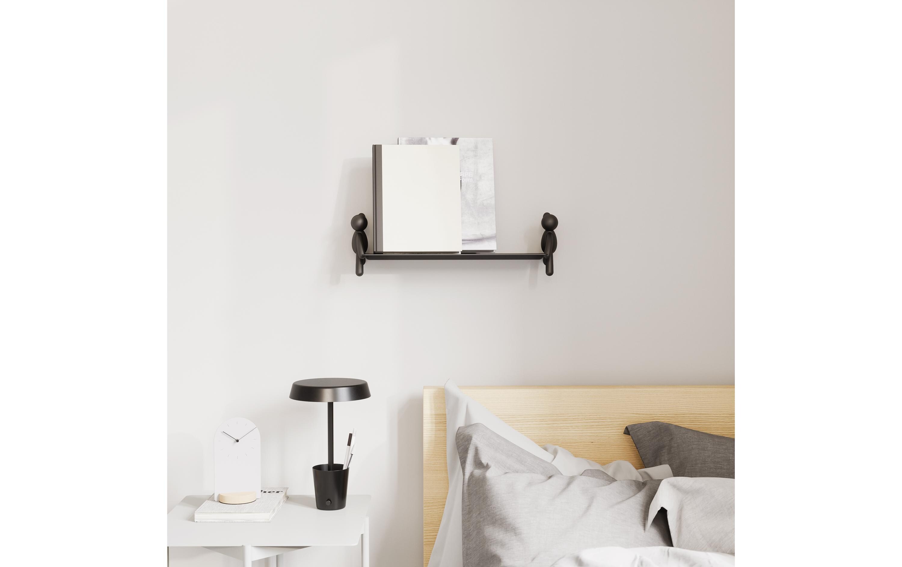 Wandregal Buddy 46 x 14 cm, SchwarzWandregal aus Stahl