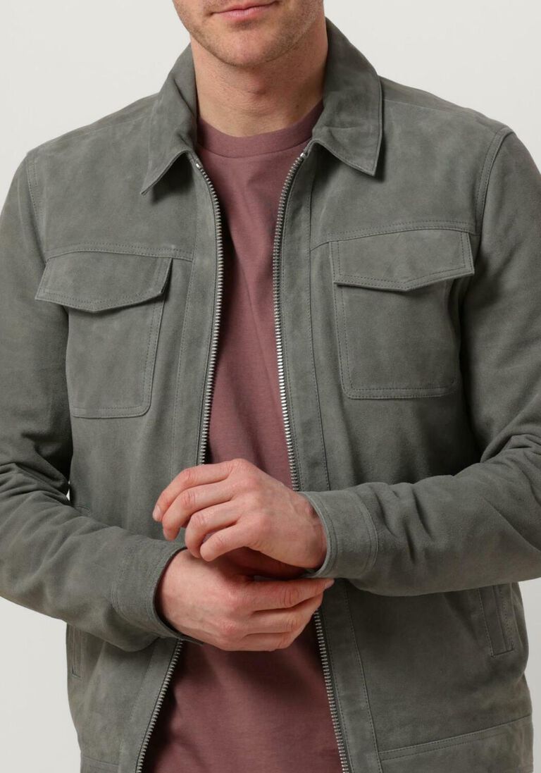 GOOSECRAFT grijze goosecraft leren jas gc porter jacket