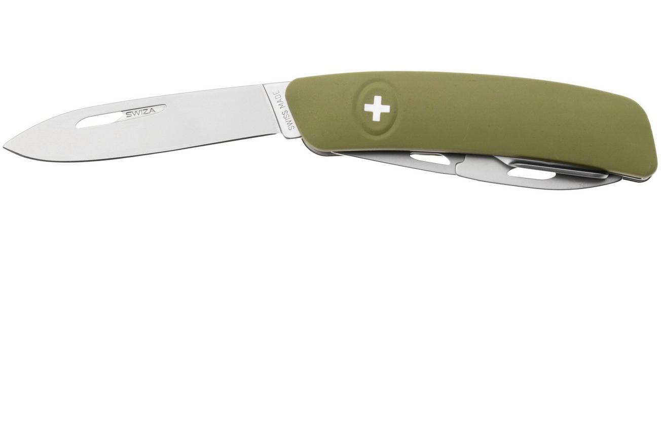 Swiza D03 AM, KNI.0036.1050, Olive, Zwitsers zakmes, 6 tools