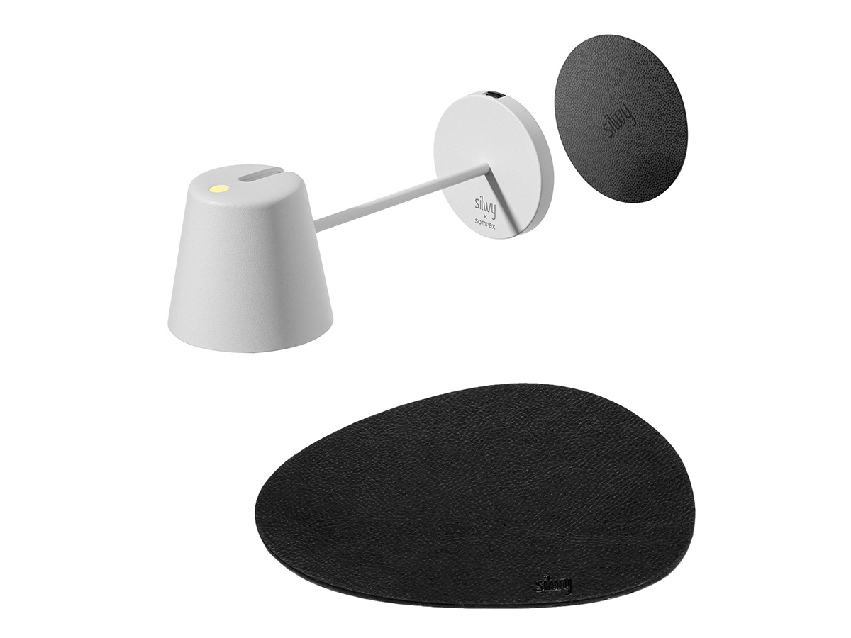 Silwy Portofino magneet lantaarn met placemat en pad - White