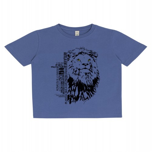 Camiseta Lion para meninos/meninas, verde