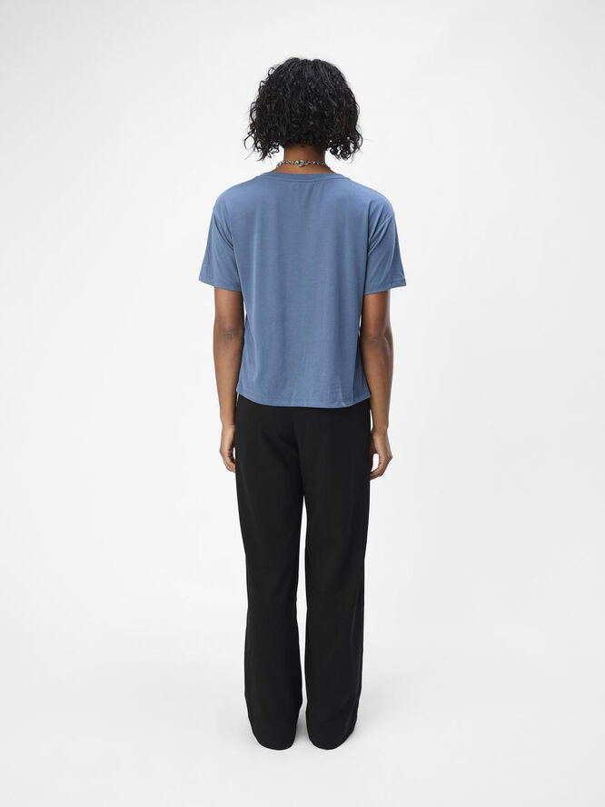 Object OBJANNIE RE S/S V-NECK TOP NOOS Bering sea/col