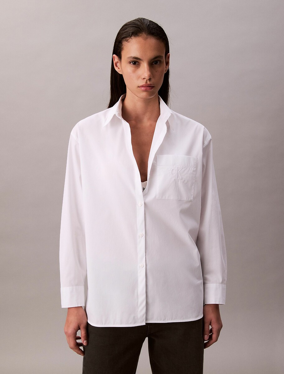 CALVIN KLEIN JEANS<br>Camisa de algodão popeline stretch