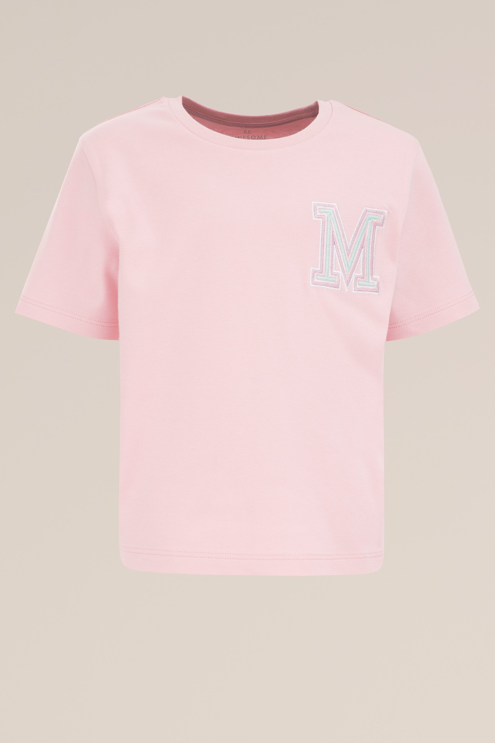 Meisjes T-shirt met embroidery WE Fashion Lichtroze