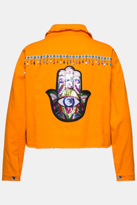 Twilljacke, Straight Fit, Rücken-Applikation