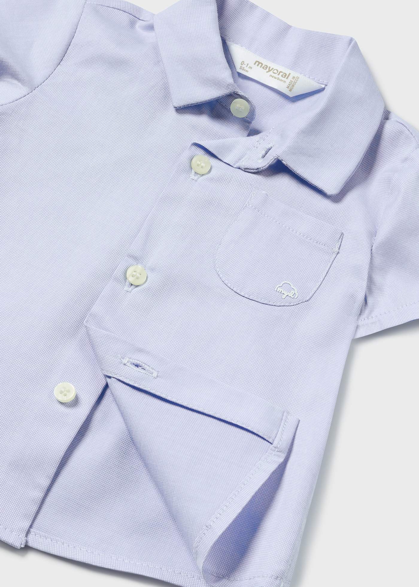 Camisa Oxford de bolso para recém-nascido