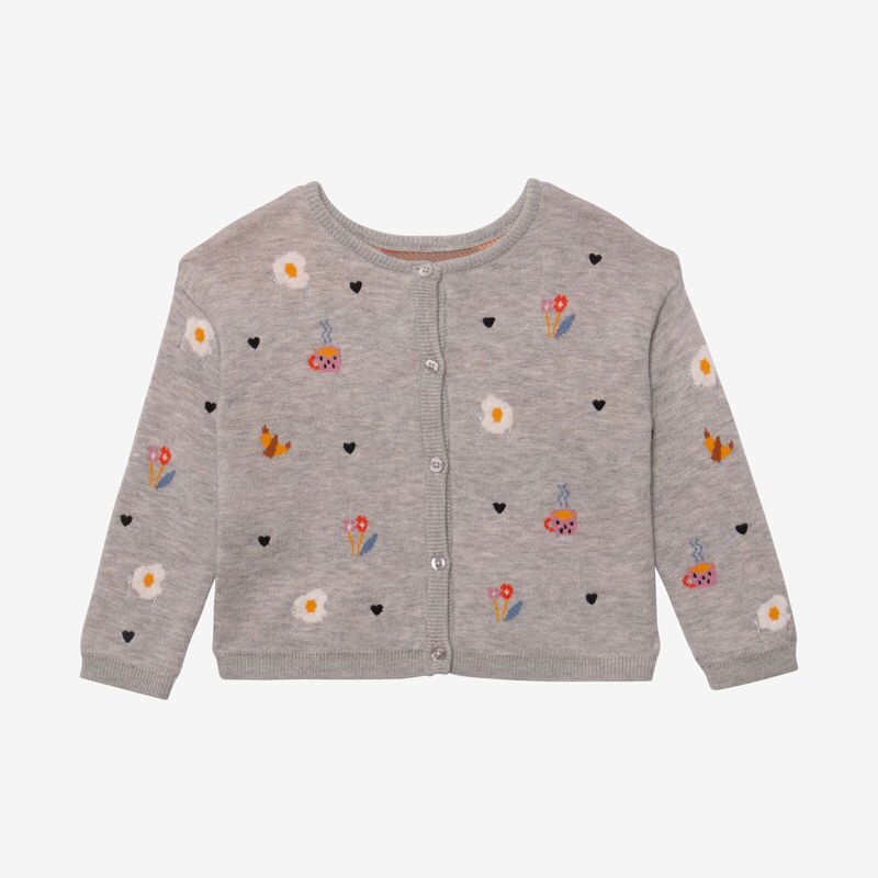 Cardigan fille petit-déjeuner Catimini Gris ou noir