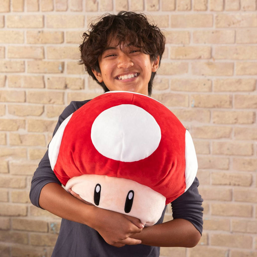 super mario super mushroom mocchi mocchi club knuffel 37 cm