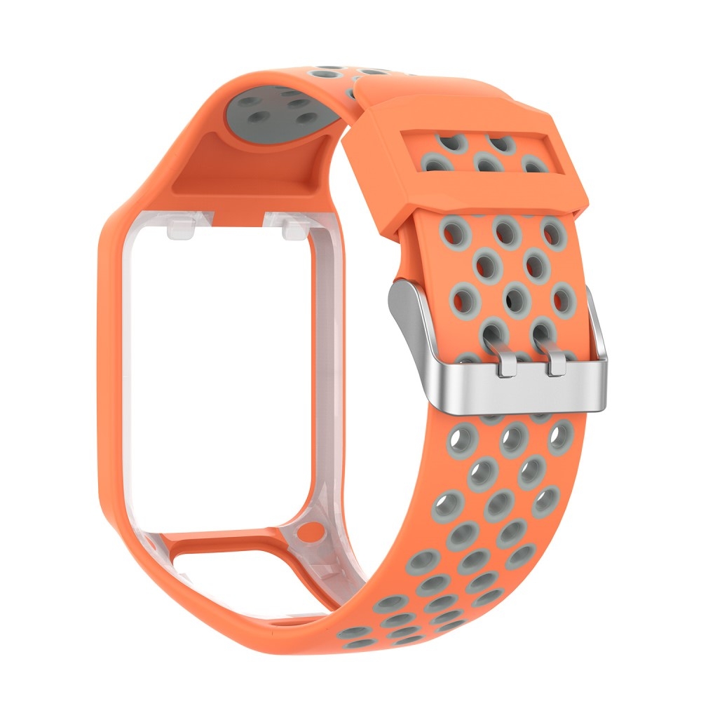 (Gr. S) TomTom Runner 3 / 2 / Spark 3 / Golfer 2 / Abenteurer Ersatz Silikon Armband Dual Color (Gelenkumfang 150-215mm) - Orange / Grau