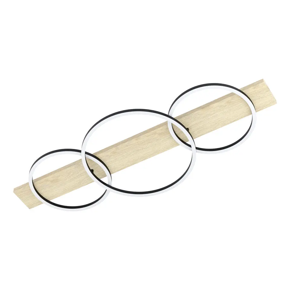EGLO Boyal Plafondlamp - LED/LED - 101 cm - Zwart/Bruin/Wit