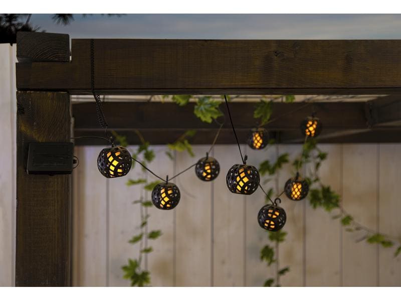Star Trading Lichterkette Solar Flame 210 cm, Schwarz Solar Lichterkette