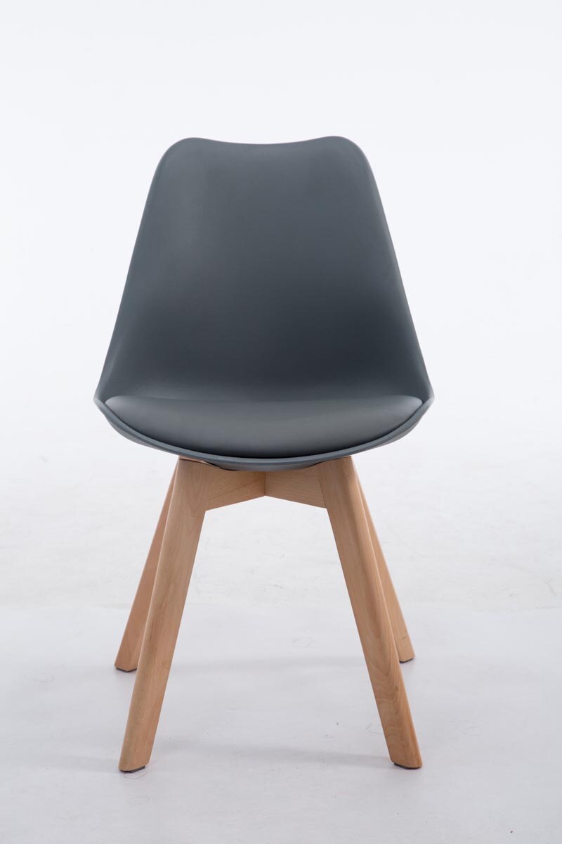 CLP Retrostuhl Borneo V2 Mit Kunstlederbezug Und Hochwertiger Polsterung I Lehnstuhl mit robustem Holzgestell I Sitzhöhe: 47 cm