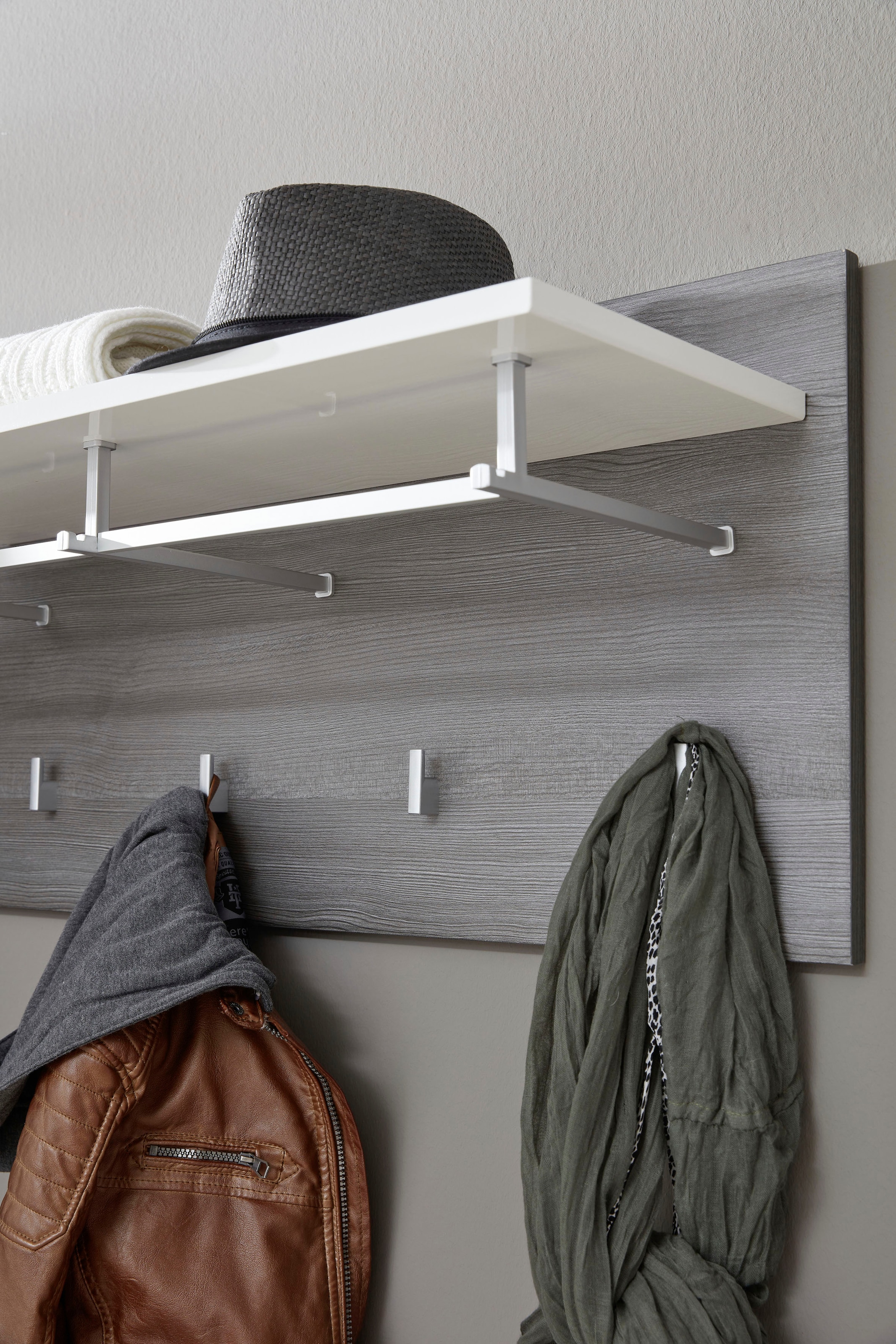 INOSIGN Garderobenpaneel »Sovana« 1 Stk. tlg. Garderobenpaneel mit Ablage & Haken - (B/T/H) 80/28/40 cm